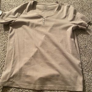 V neck button light brown shirt
